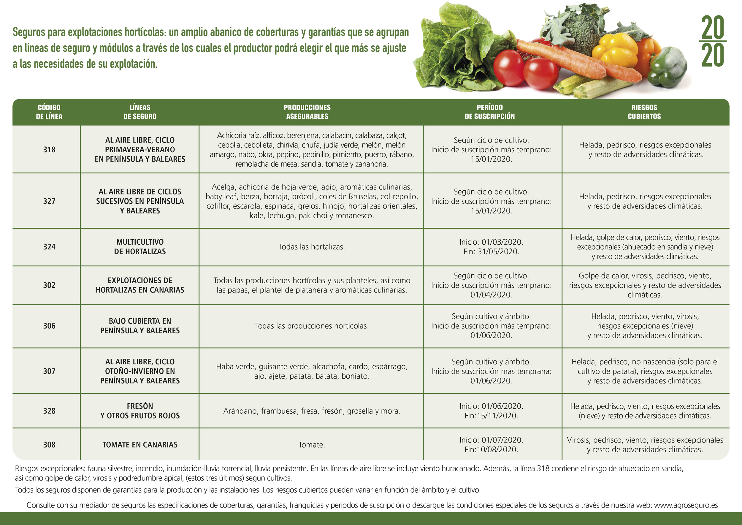 lineas agroseguro 2020